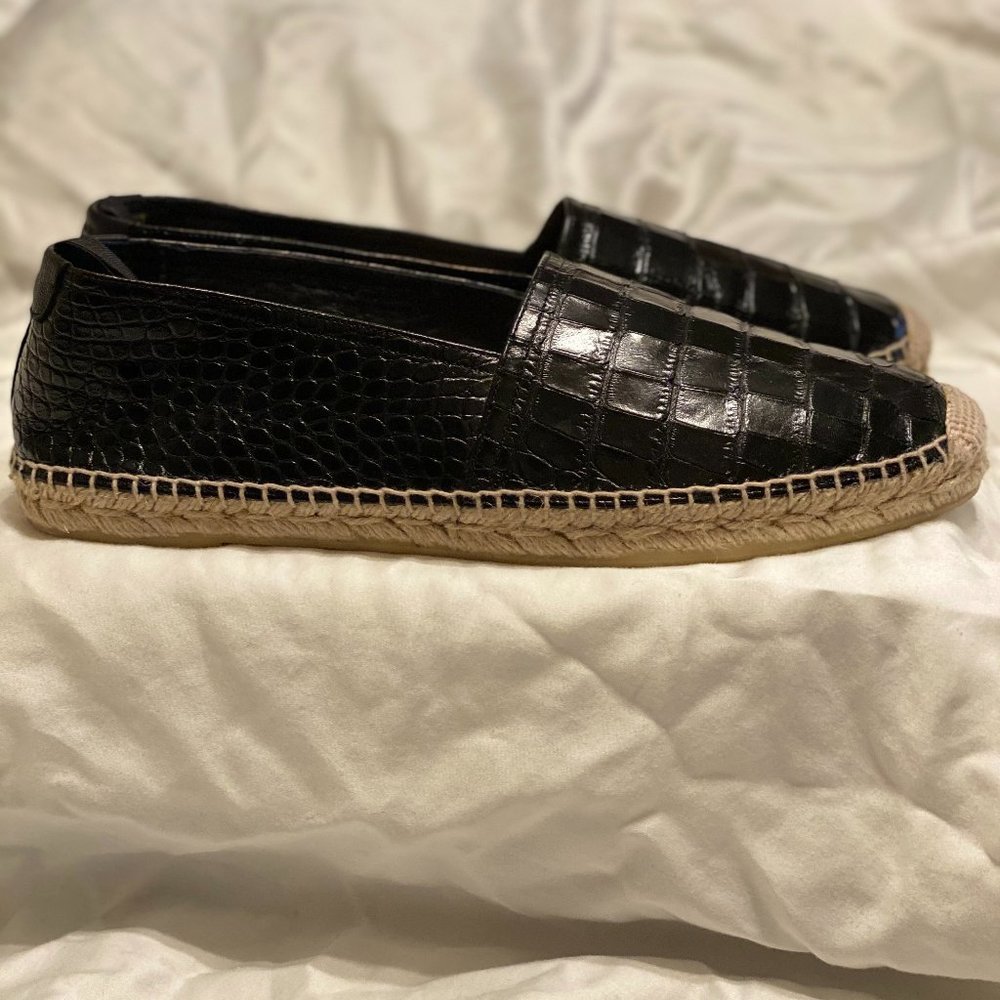 Saint Laurent Alligator Espadrille Flats